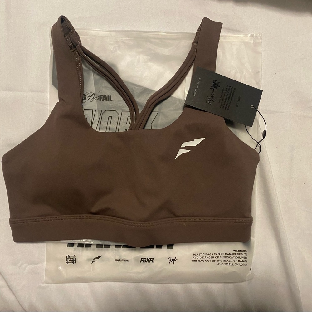 Flag Nor Fail CrissCross Essentials Sports Bra - Earth